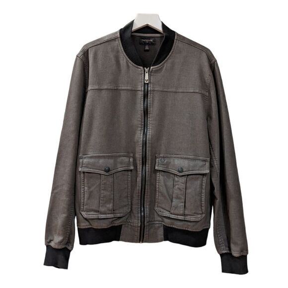 True Religion Bomber Jacket Grey Men's Size L - Picture 1 of 8